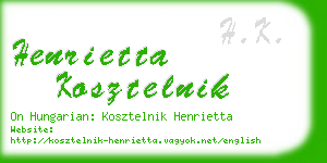 henrietta kosztelnik business card